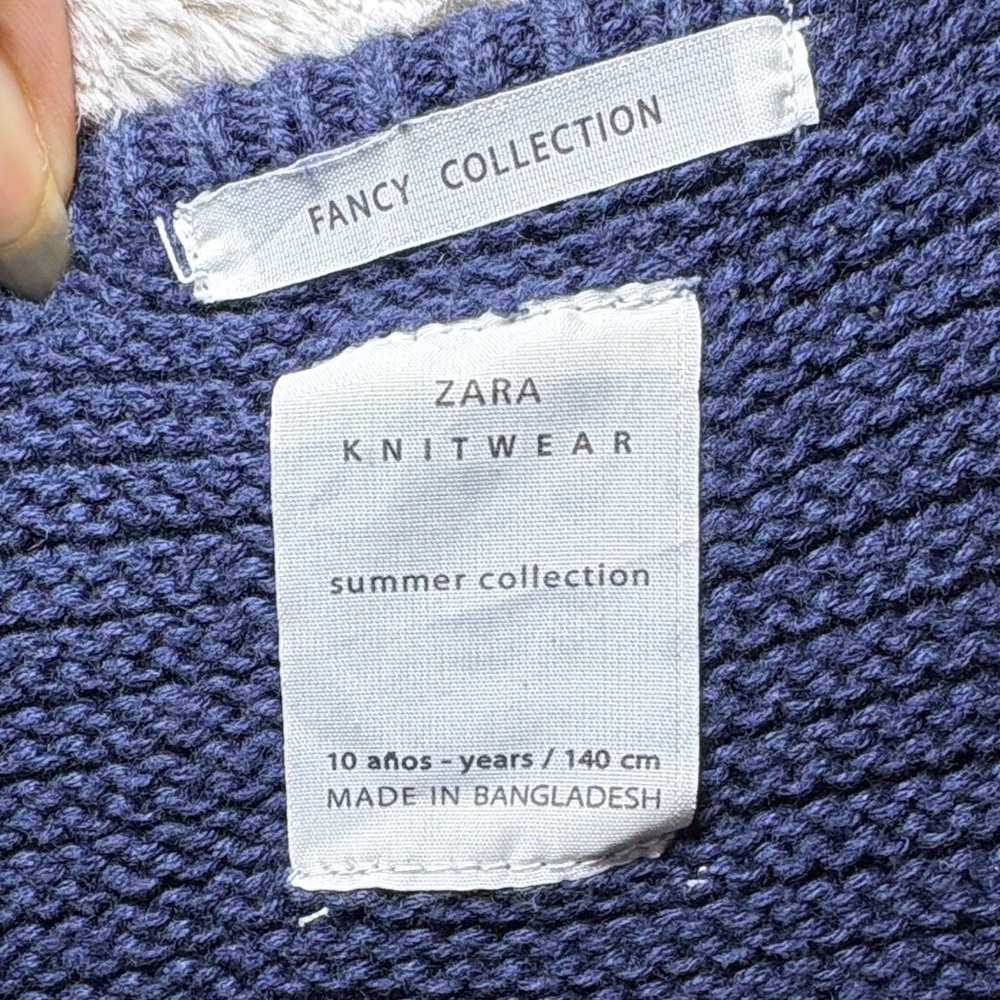 ZARA Knitwear Fancy Collection Navy Blue Sweater (Size 10Y / 140cm) - Picture 2 of 8